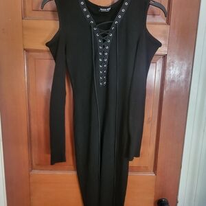 Fashion Nova Black Cold Shoulder Dress